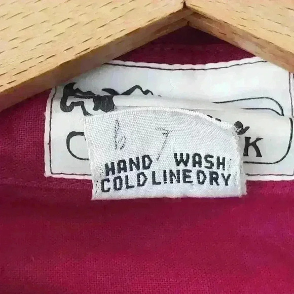 Yak Magik Vintage Rhinestone Basket Weave Button Down Shirt Deep Plum Size L - Picture 6 of 8